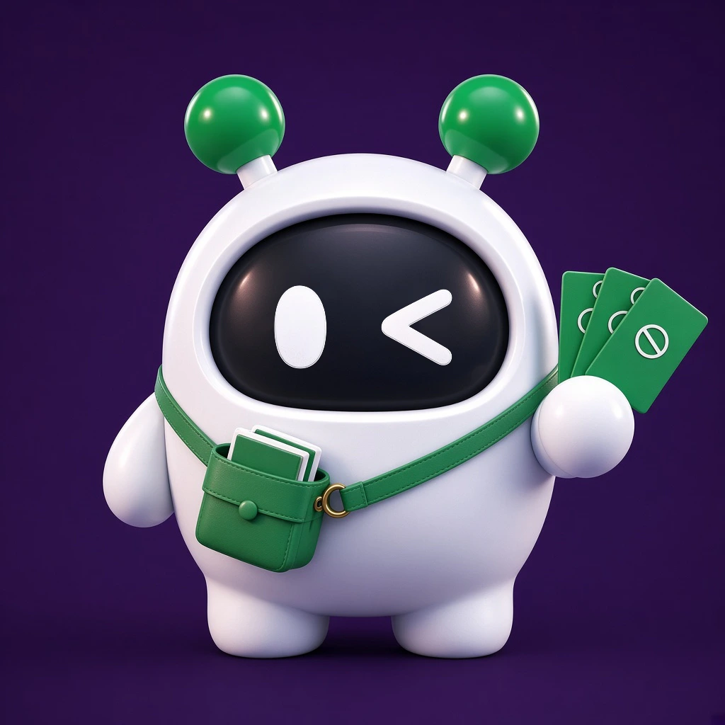 Link Dropper: green bag, cash, winking 3D character